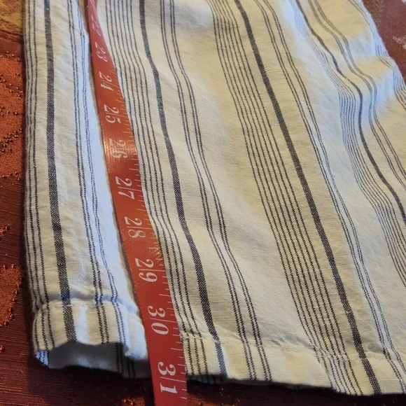 Victoria Secret Iconic Striped Lounge Pants Gray White Wide Leg Drawstring Sz14 - Picture 13 of 13